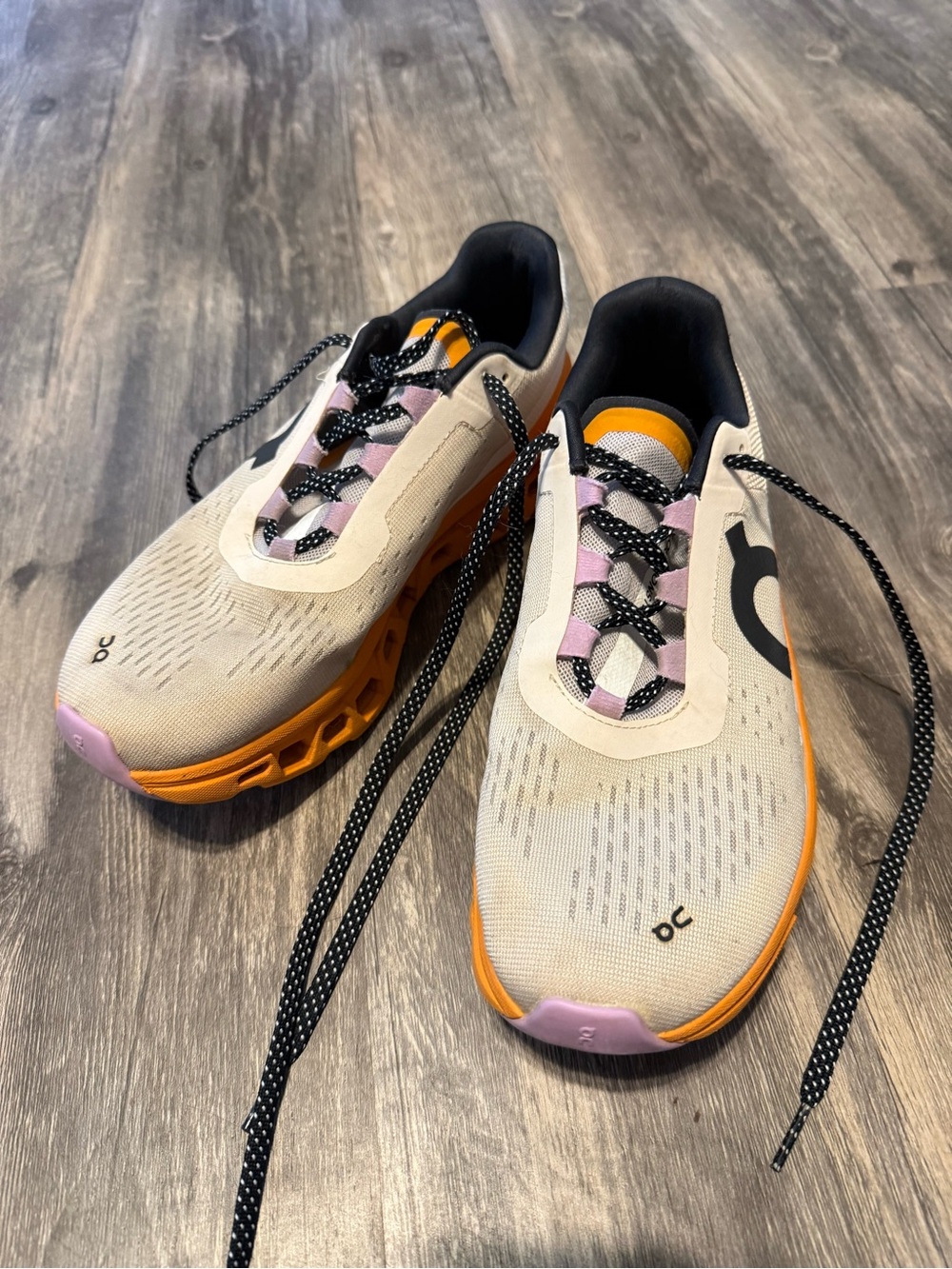 On Running Women's Training Shoes - Beige with Orange & Pink Details